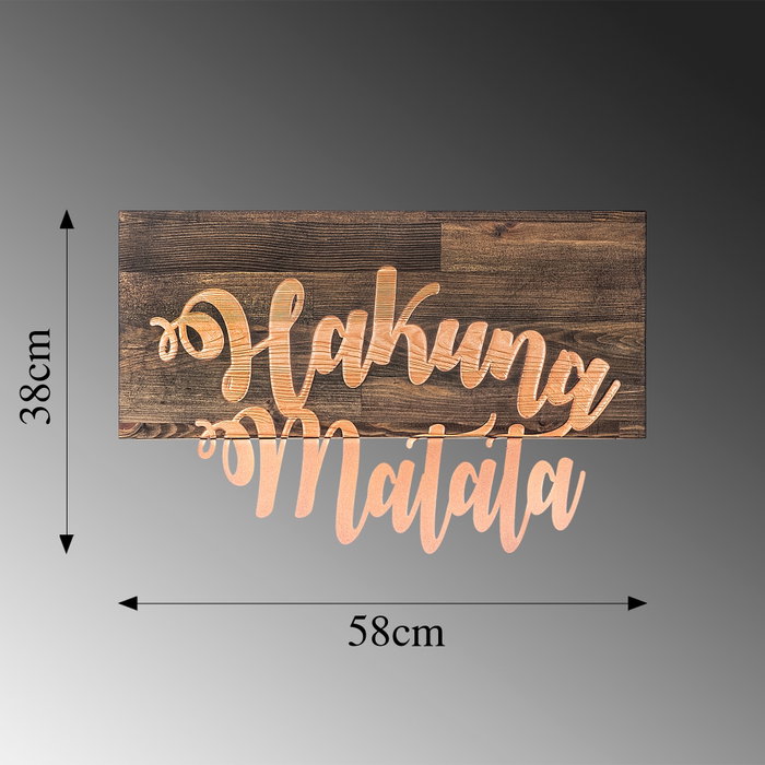 Wallity Hakuna Matata Metal Decor - Nogal y cobre Wallity Hakuna Matata Metal Decor - Nogal y cobre
